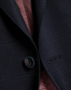 Online Charles Tyrwhitt Ultimate Performance Check Suit Jacket - Navy