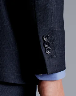 Online Charles Tyrwhitt Ultimate Performance Check Suit Jacket - Navy
