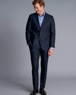 Online Charles Tyrwhitt Ultimate Performance Check Suit Jacket - Navy
