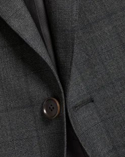 Clearance Charles Tyrwhitt Ultimate Performance Check Suit Jacket - Grey Charcoal