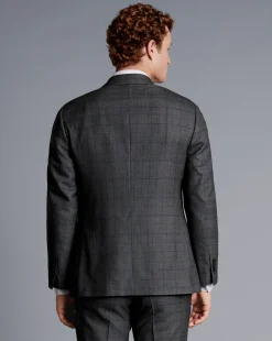 Clearance Charles Tyrwhitt Ultimate Performance Check Suit Jacket - Grey Charcoal