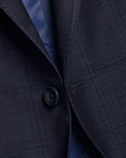 Clearance Charles Tyrwhitt Ultimate Performance Check Suit Jacket - Navy
