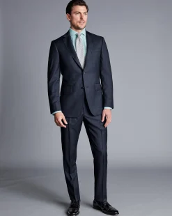 Clearance Charles Tyrwhitt Ultimate Performance Check Suit Jacket - Navy