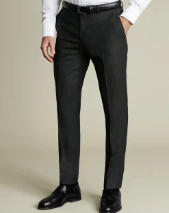 Outlet Charles Tyrwhitt Ultimate Performance End-on-End Suit Pants - Charcoal Grey