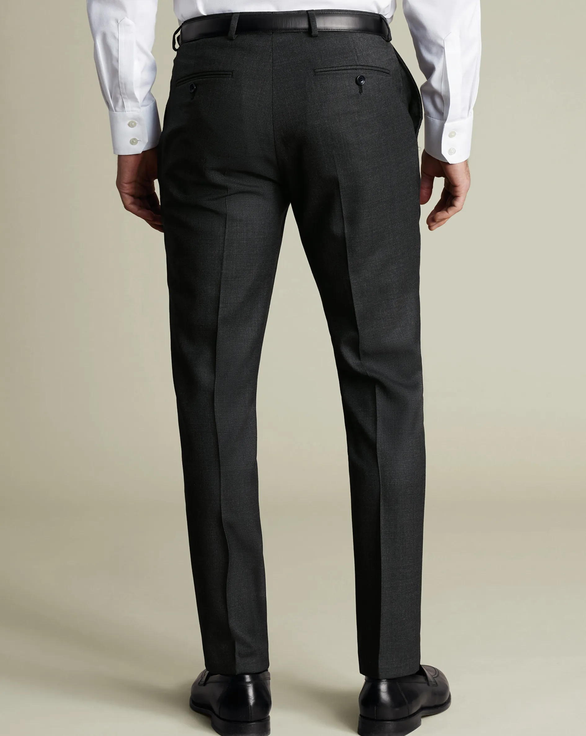 Outlet Charles Tyrwhitt Ultimate Performance End-on-End Suit Pants - Charcoal Grey