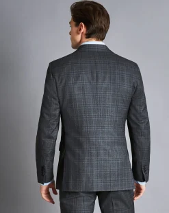 Cheap Charles Tyrwhitt Ultimate Performance Prince of Wales Check Suit Jacket - Steel Blue
