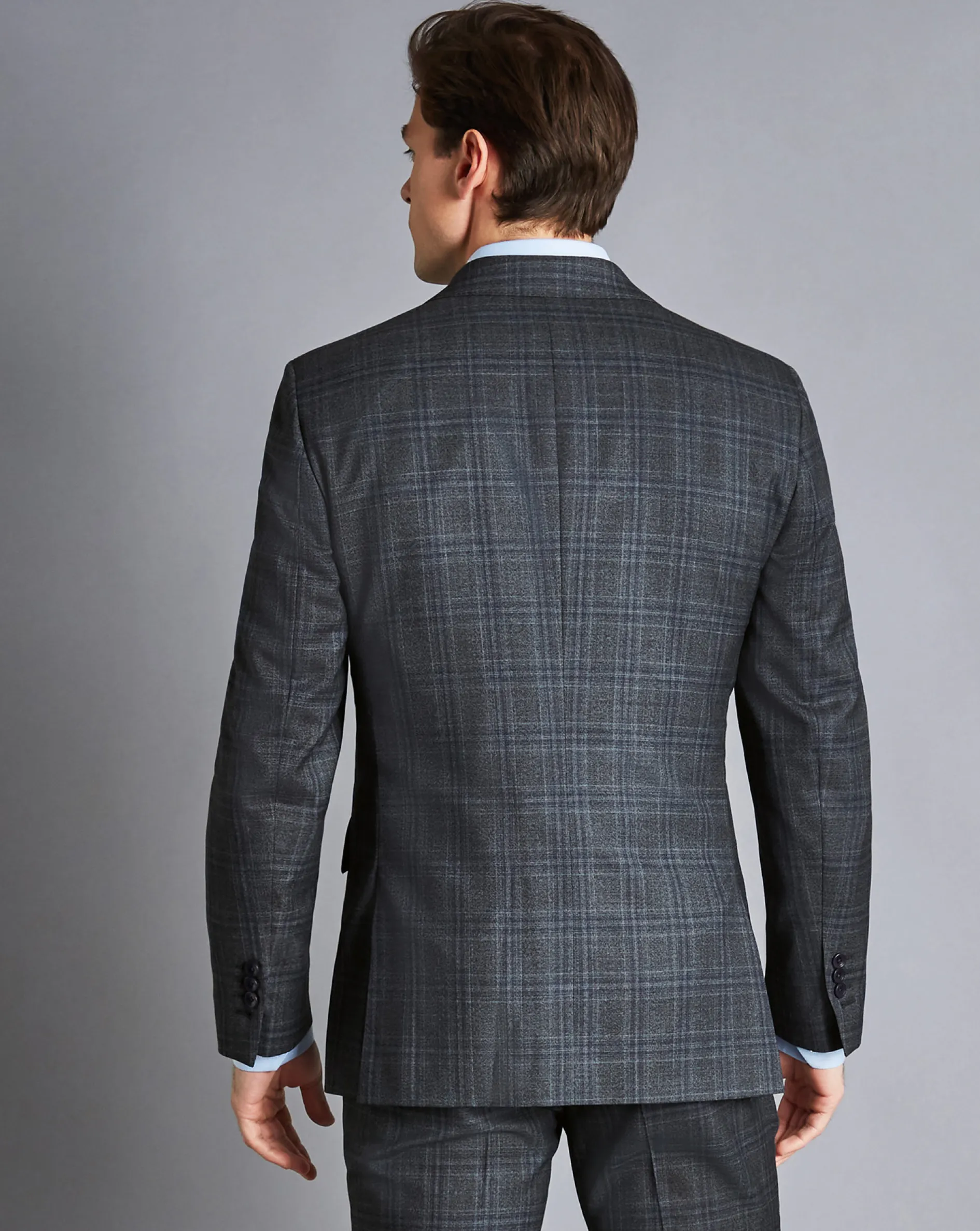 Cheap Charles Tyrwhitt Ultimate Performance Prince of Wales Check Suit Jacket - Steel Blue