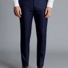 Outlet Charles Tyrwhitt Ultimate Performance Stripe Suit Pants - French Blue