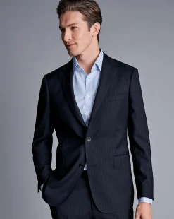 Online Charles Tyrwhitt Ultimate Performance Stripe Suit Jacket - Navy