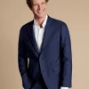 Shop Charles Tyrwhitt Ultimate Performance Stripe Suit Jacket - French Blue