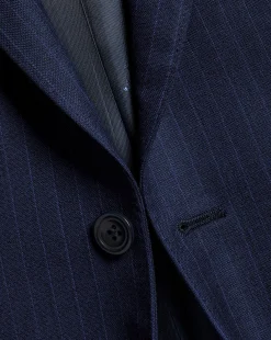 Shop Charles Tyrwhitt Ultimate Performance Stripe Suit Jacket - French Blue