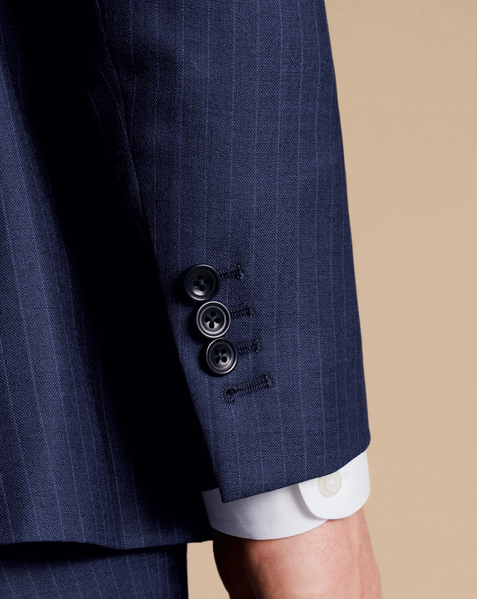 Shop Charles Tyrwhitt Ultimate Performance Stripe Suit Jacket - French Blue