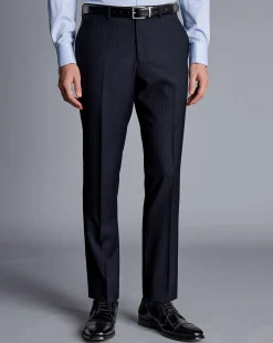 Outlet Charles Tyrwhitt Ultimate Performance Stripe Suit Pants - Navy