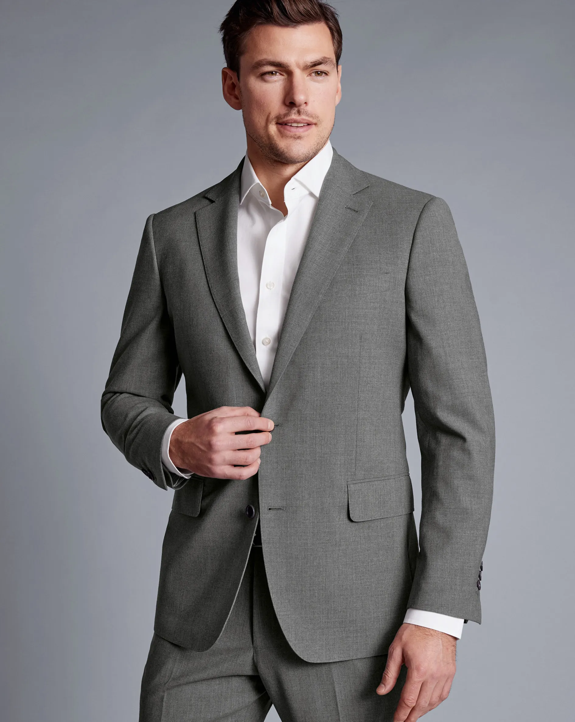 Store Charles Tyrwhitt Ultimate Performance Suit Jacket - Light Grey