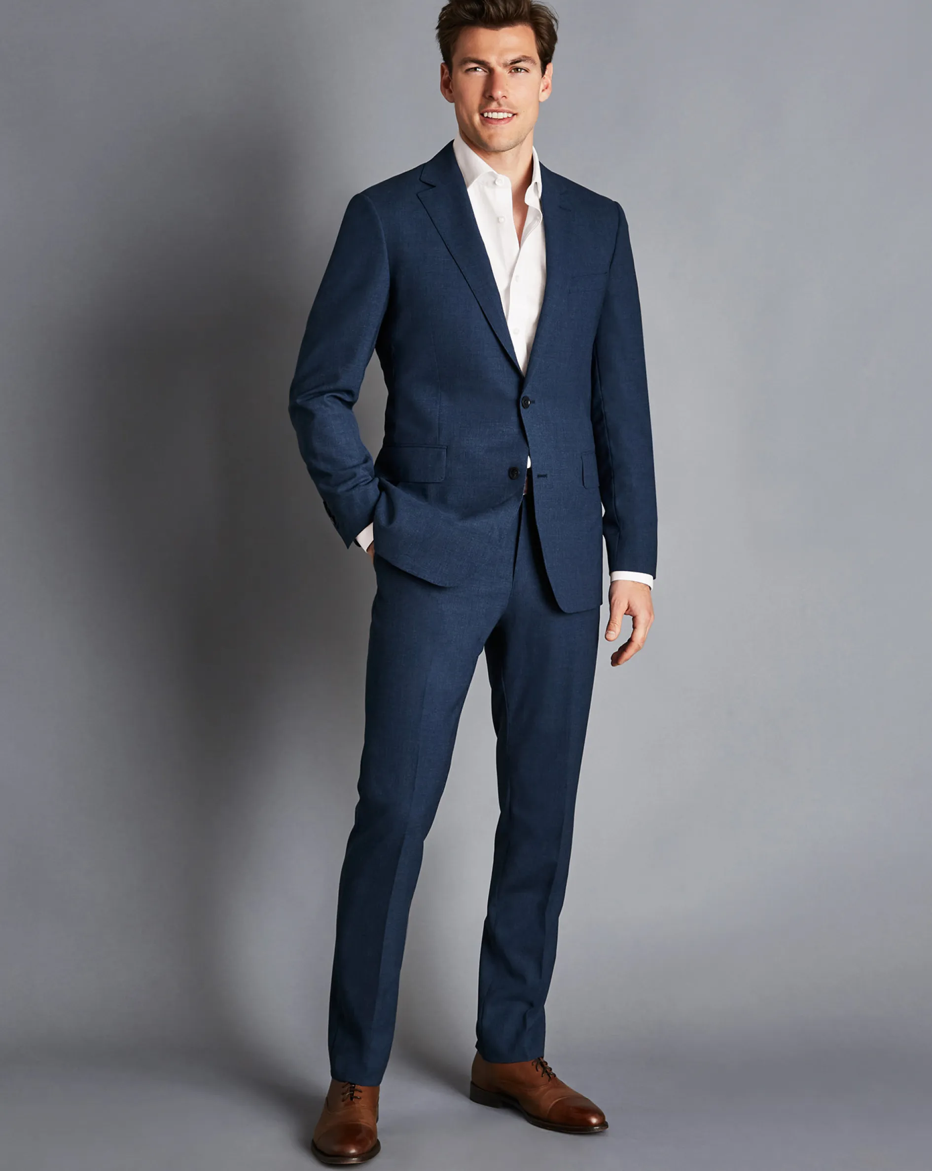 New Charles Tyrwhitt Ultimate Performance Suit Jacket - Steel Blue