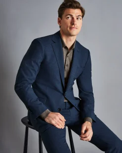 New Charles Tyrwhitt Ultimate Performance Suit Jacket - Steel Blue
