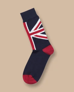 New Charles Tyrwhitt Union Jack Socks - Navy Navy and Red