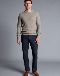 Best Sale Charles Tyrwhitt Washed Texture 5 Pocket Pants - Navy