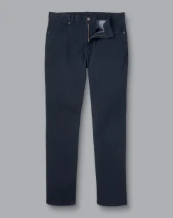 Best Sale Charles Tyrwhitt Washed Texture 5 Pocket Pants - Navy