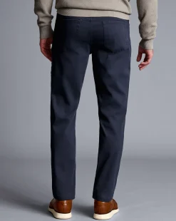 Best Sale Charles Tyrwhitt Washed Texture 5 Pocket Pants - Navy