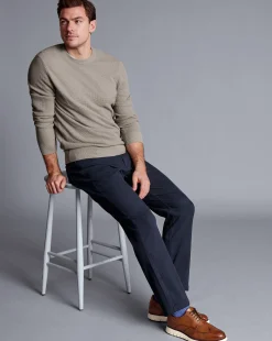 Best Sale Charles Tyrwhitt Washed Texture 5 Pocket Pants - Navy