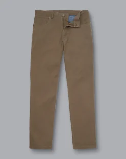 Best Charles Tyrwhitt Washed Texture 5 Pocket Pants - Taupe