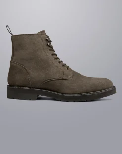 Outlet Charles Tyrwhitt Waxed Suede Boots - Light Brown