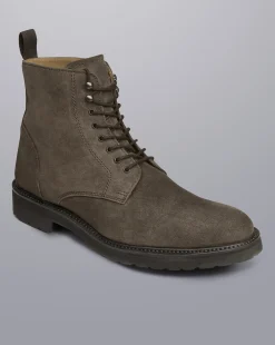 Outlet Charles Tyrwhitt Waxed Suede Boots - Light Brown