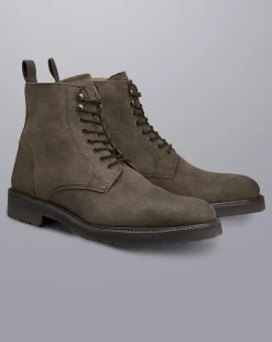 Outlet Charles Tyrwhitt Waxed Suede Boots - Light Brown