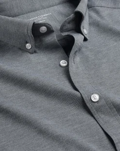 New Charles Tyrwhitt 4-Way Stretch Jersey Shirt - Flint Grey