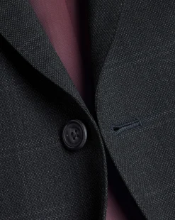 Sale Charles Tyrwhitt Windowpane Check Birdseye Travel Suit Jacket - Grey Charcoal