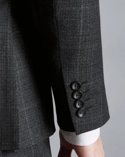 Fashion Charles Tyrwhitt Windowpane Check Suit Jacket - Charcoal Grey