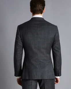Fashion Charles Tyrwhitt Windowpane Check Suit Jacket - Charcoal Grey