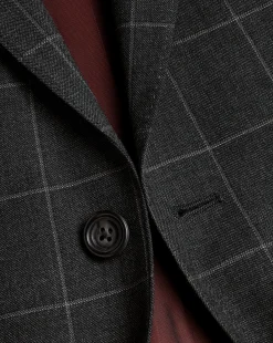Flash Sale Charles Tyrwhitt Windowpane Check Suit Jacket - Grey