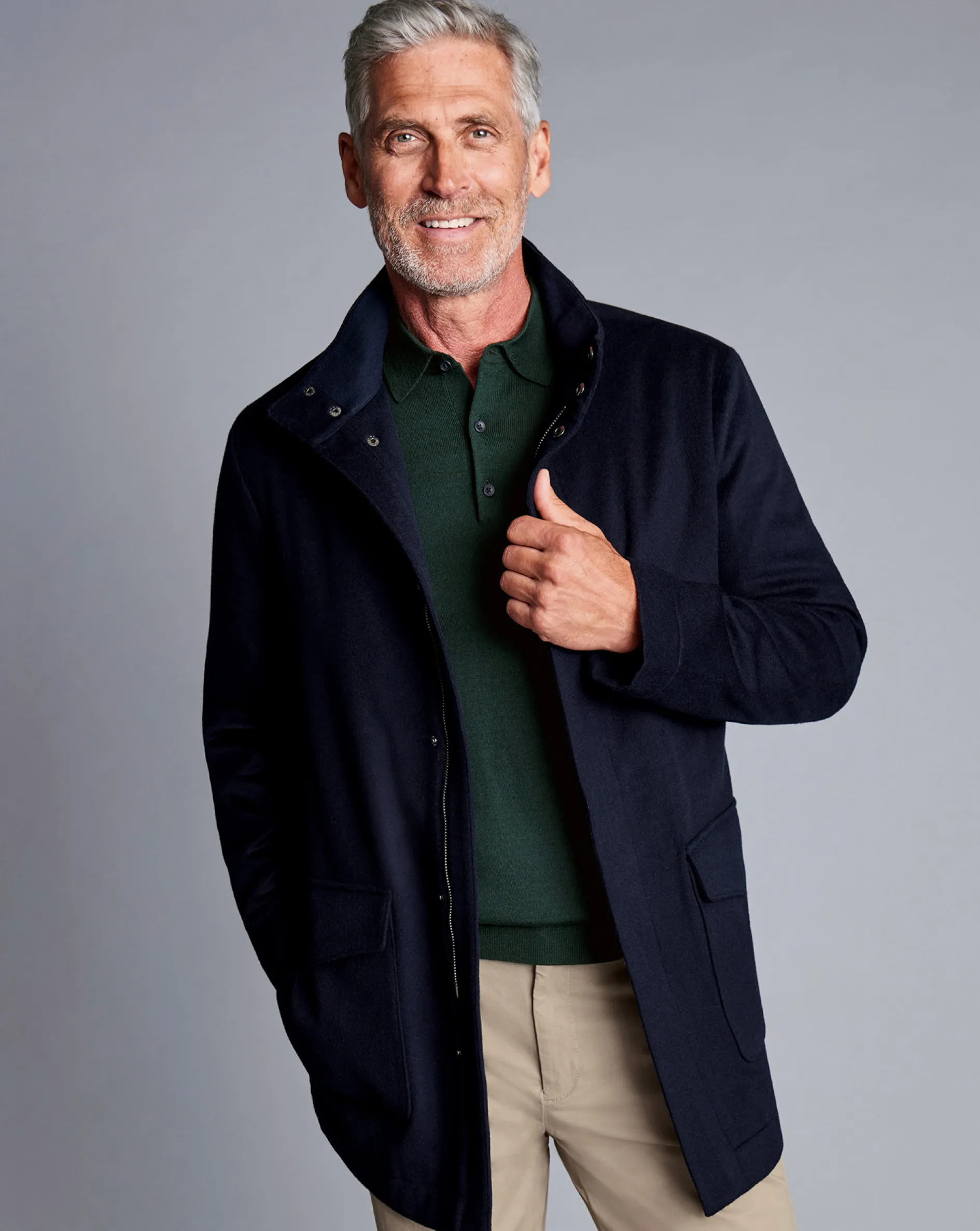 Hot Charles Tyrwhitt Wool Car Coat - Navy