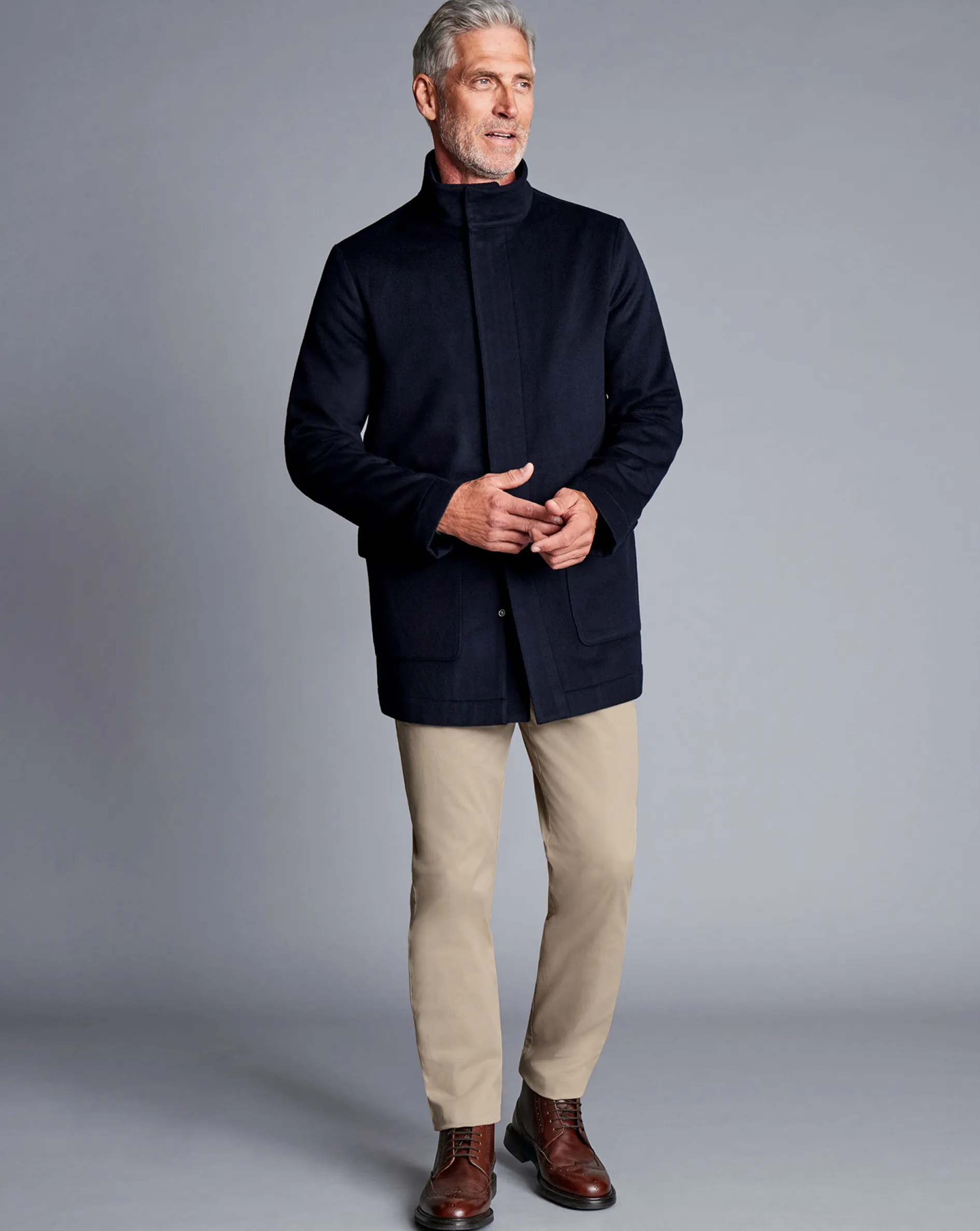 Hot Charles Tyrwhitt Wool Car Coat - Navy