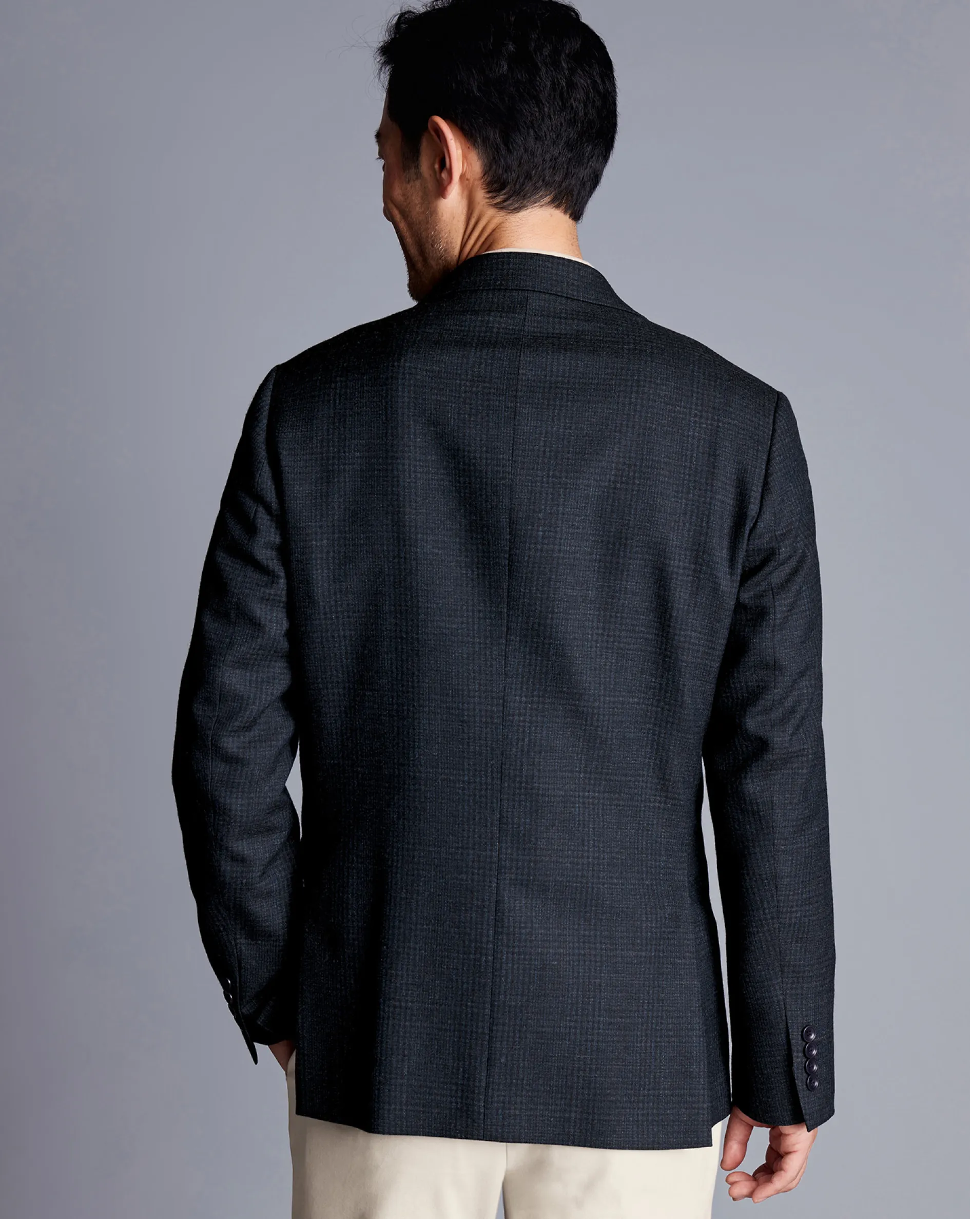 Sale Charles Tyrwhitt Wool Check Jacket - Denim Blue