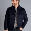 Discount Charles Tyrwhitt Wool Harrington Jacket - Navy