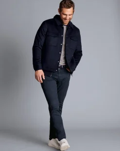 Discount Charles Tyrwhitt Wool Harrington Jacket - Navy