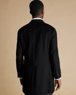 Best Charles Tyrwhitt Wool Overcoat - Black