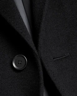 Best Charles Tyrwhitt Wool Overcoat - Black