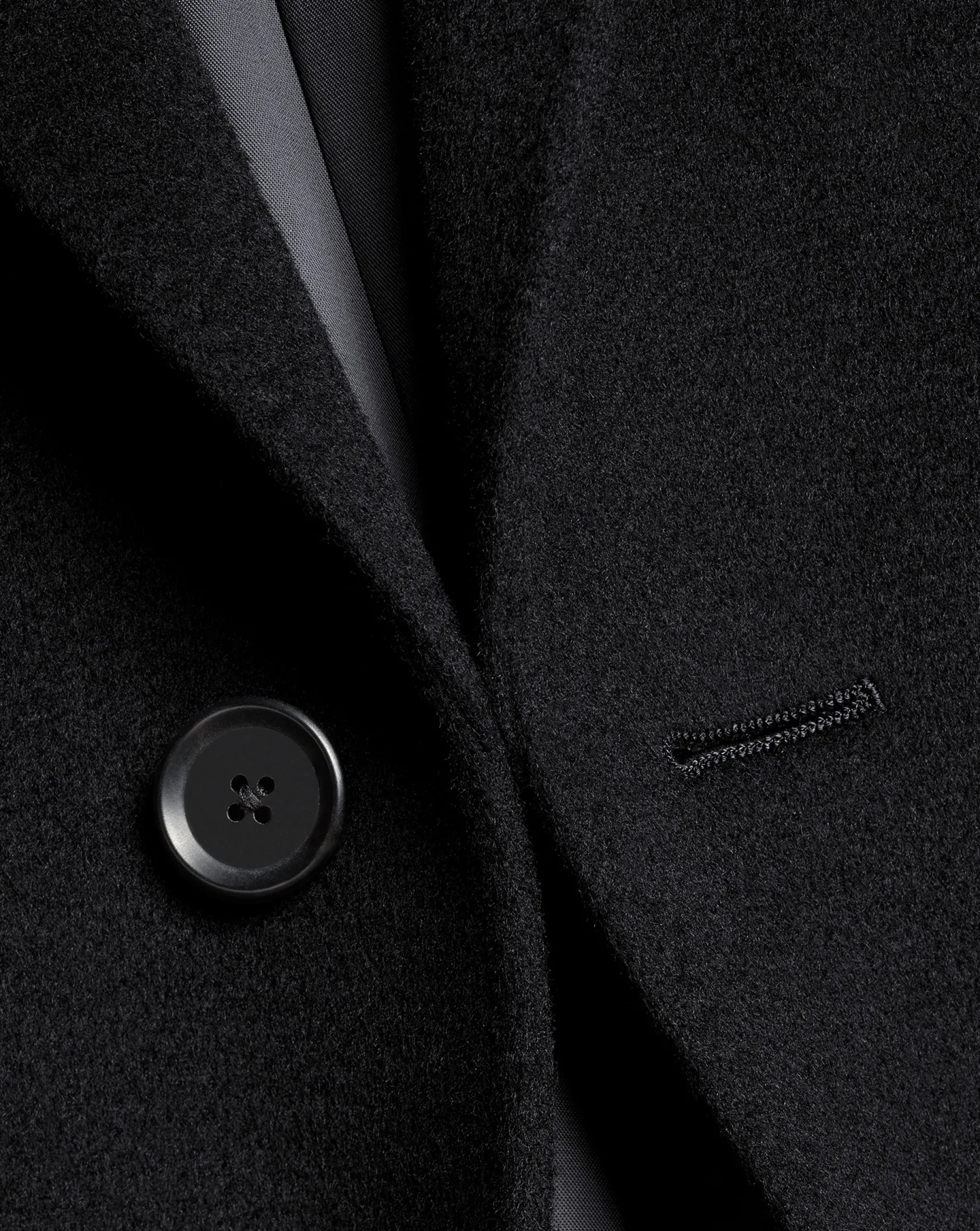 Best Charles Tyrwhitt Wool Overcoat - Black
