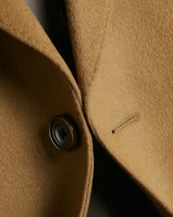 Outlet Charles Tyrwhitt Wool Overcoat - Camel