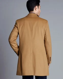 Outlet Charles Tyrwhitt Wool Overcoat - Camel