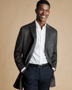 Sale Charles Tyrwhitt Wool Overcoat - Dark Grey