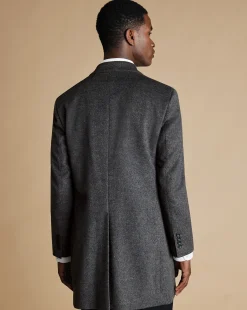 Sale Charles Tyrwhitt Wool Overcoat - Dark Grey