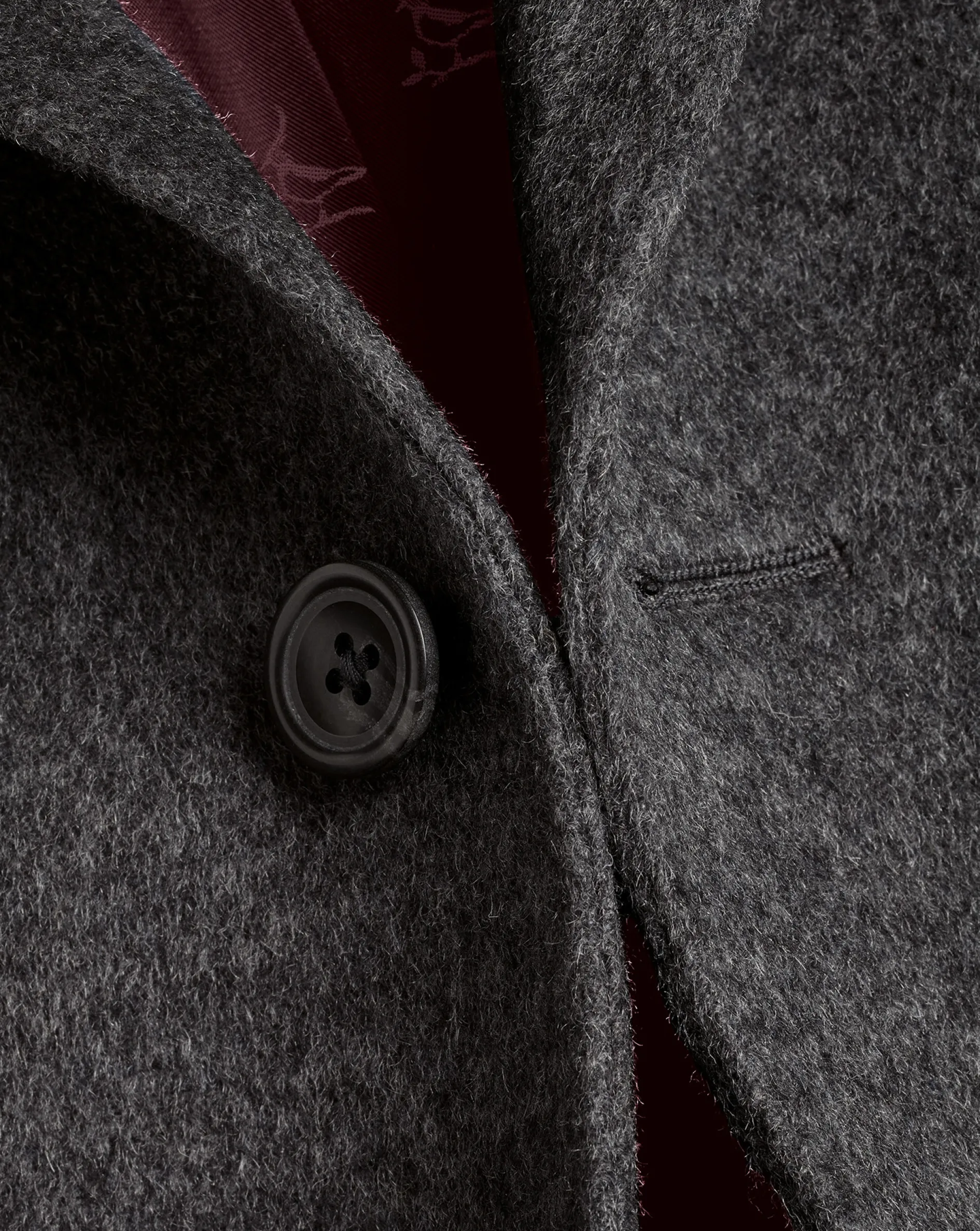 Sale Charles Tyrwhitt Wool Overcoat - Dark Grey
