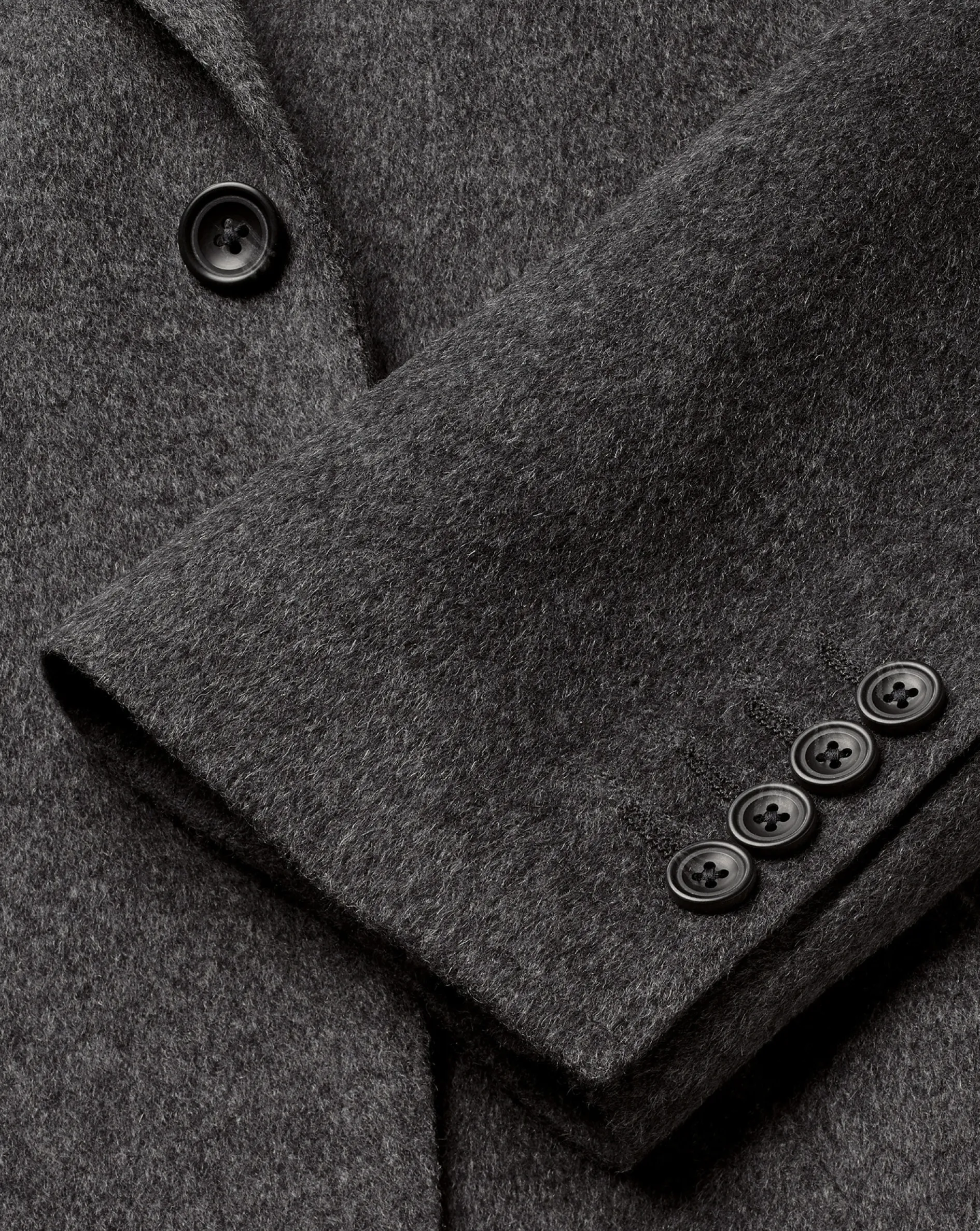 Sale Charles Tyrwhitt Wool Overcoat - Dark Grey