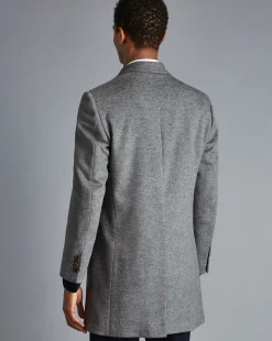 Best Charles Tyrwhitt Wool Overcoat - Grey