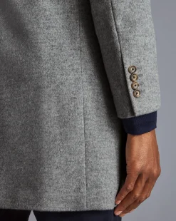 Best Charles Tyrwhitt Wool Overcoat - Grey